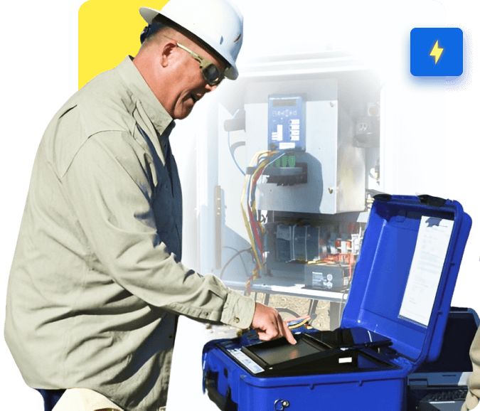 A meter technician using the RW onsite