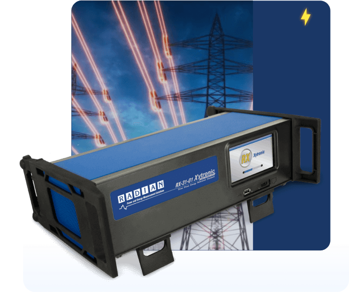 The RADIAN RX-31 over an image of powerlines.
