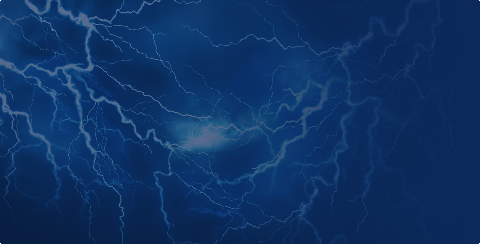 A dark blue rectangle with lighening