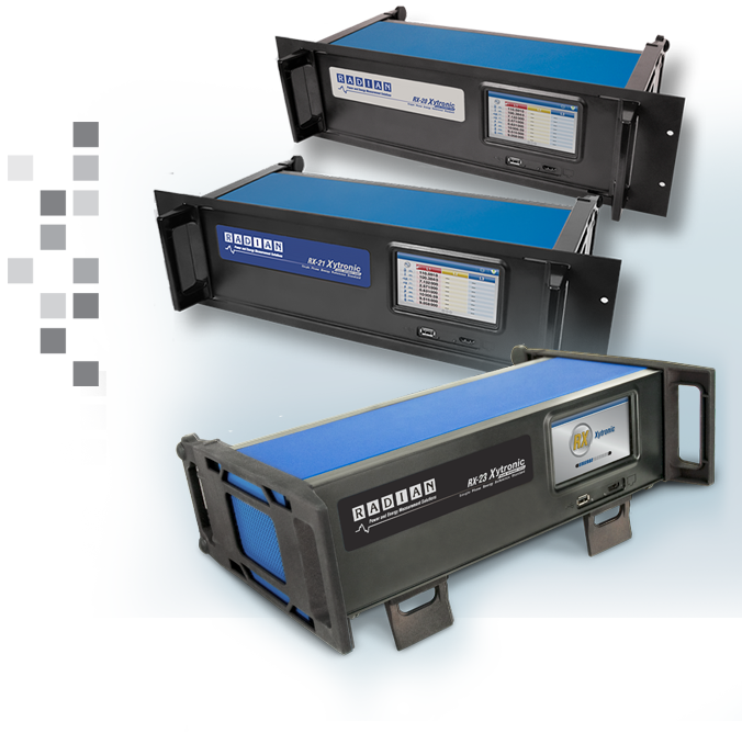 The RADIAN RX-20, RX-21 and RX-23 in descending order on a transparent background.