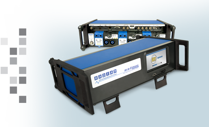 A front and back image of the RADIAN RX-30 on a semi-transparent background.