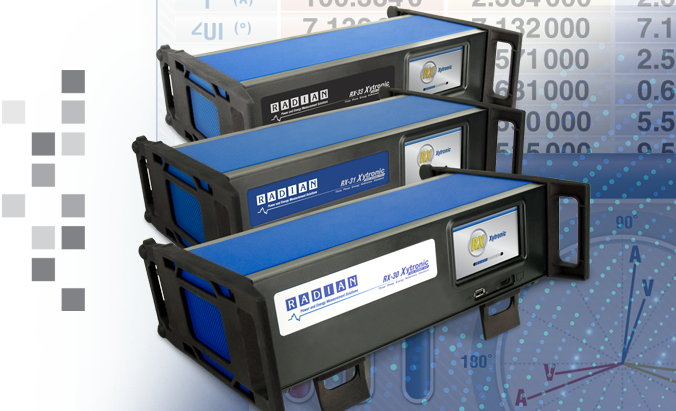 The RADIAN RX-30, RX-31, and RX-33 in ascending order over semi-transparent readings.