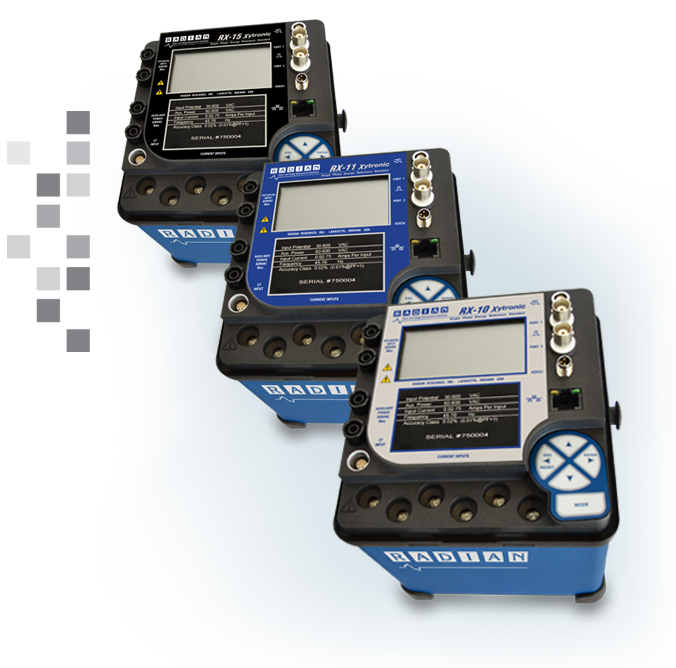 The RADIAN RX-10, RX-11 and RX-15 in descending order on a transparent background.