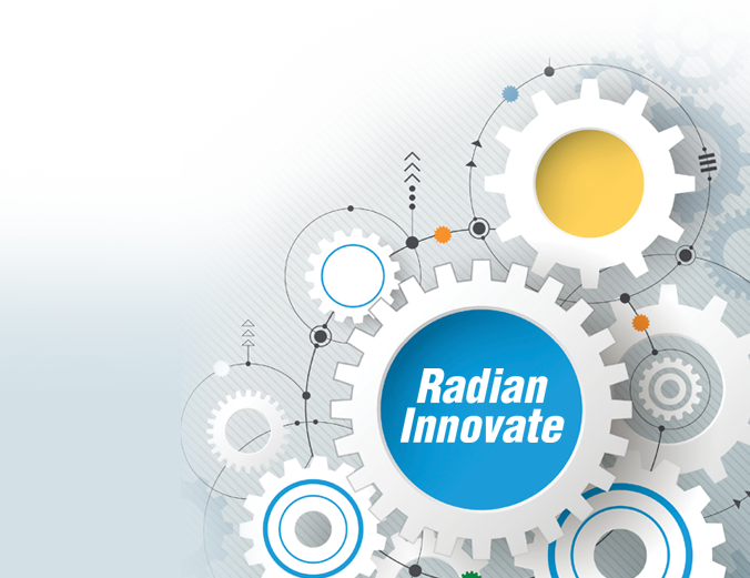 The RADIAN Innovate graphic on a semi-transparent background.