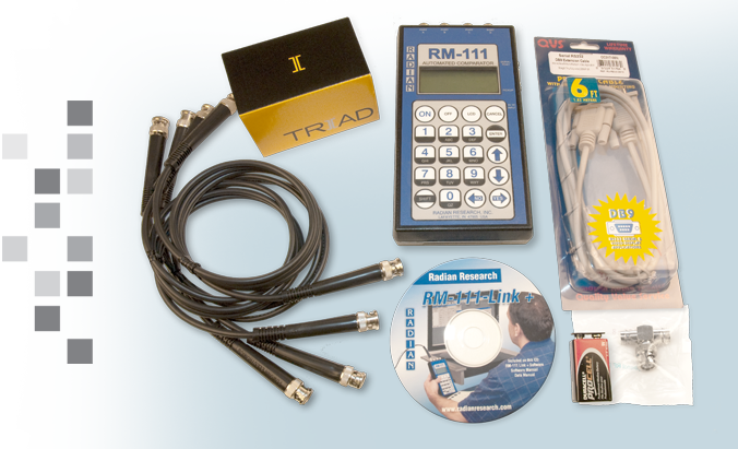 A group image of equipment used with the RADIAN RM-111