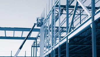 The construction of a building.