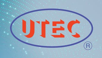 The UTEC logo over a light blue background.