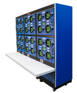 A side view of the WECO Meter Qualification Board on a transparent background.