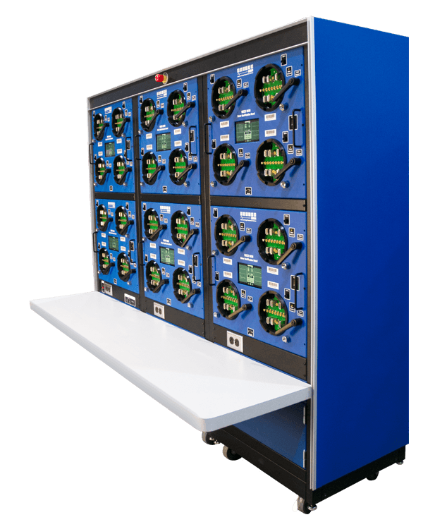 A side view of the WECO Meter Qualification Board on a transparent background.
