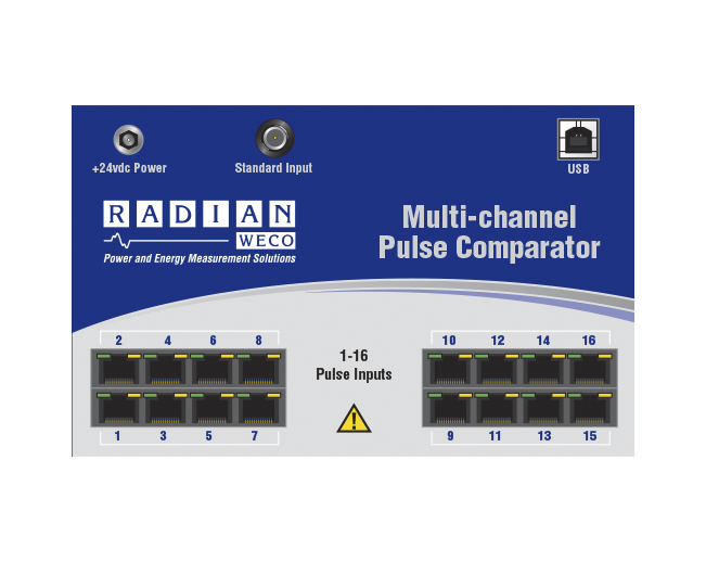 The front panel the RADIAN Multi-Channel Pulse Comparator on a transparent background.