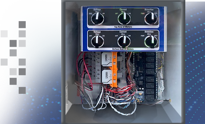 A close up of the controls on a WECO SMART AMI Meter Farm