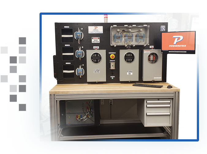 The Powermetrix 8833 Test Bench working in conjunction with the Powermetrix 8843 on the monitor.