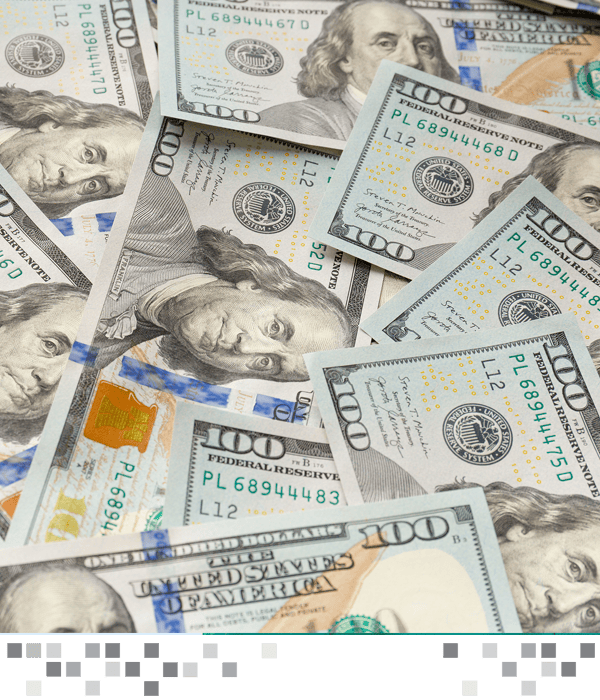 A pile of 100 dollar bills.