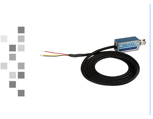 The RM_KYZ Pulse Input Adapter (3 wire) - BNC Connector on a white background.