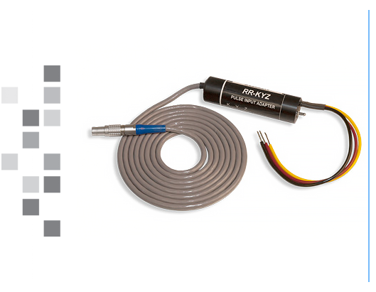 The RR-KYZ Pulse Input Adapter with 4-pin plug (3 Wire and 2 Wire) on a white background.