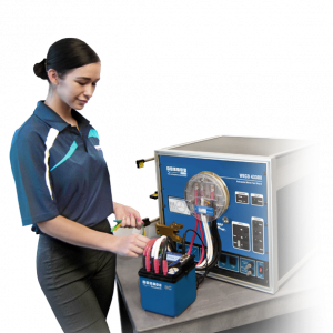 A young female using a DC Standard on a WECO 4330X.