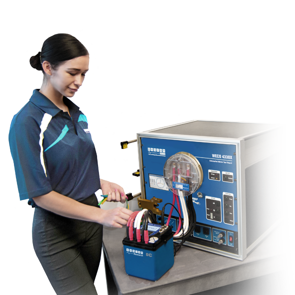 A young female using a DC Standard on a WECO 4330X.