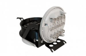 The 100087 RB-MECH is a Mechanical Meter Test Jack, 90 degree S Base on a transparent background.