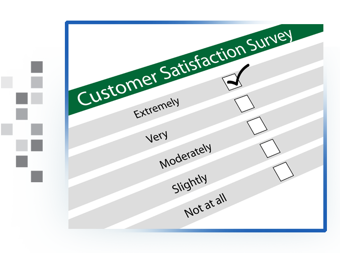 A RADIAN Customer Satisfaction survey in a check box next to "Extremely".