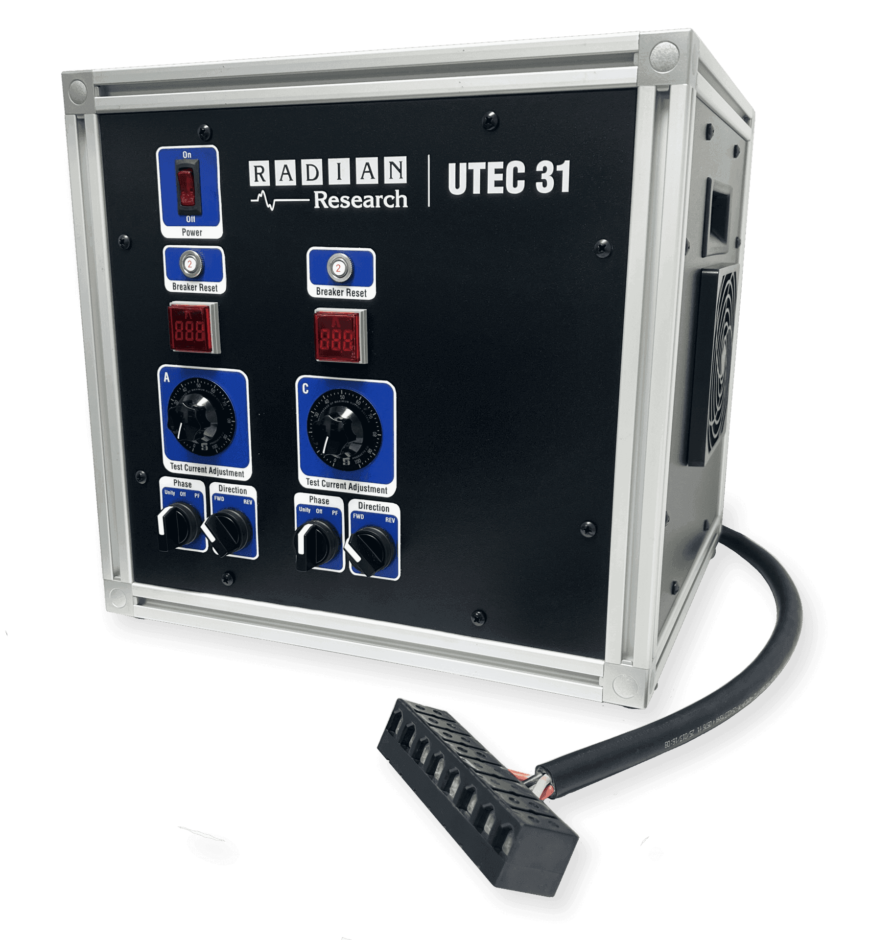 The UTEC 31 is a robust AC current source capable of generating up to 30 amps of split-phase current.