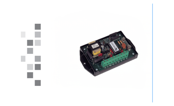 The PCR-3PS Universal Pulse Conversion Relay on a white background